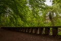 The walkway bridge in the natural park Aqua magica near Bad oeynhausen in Germany.