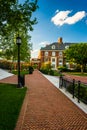 Walkway and buildings at John Hopkins University in Baltimore, M