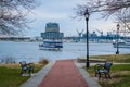 Walkway at Canton Waterfront Park, in Baltimore, Maryland Royalty Free Stock Photo