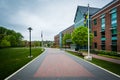 Walkway and the College of Liberal Arts, at Towson University, i Royalty Free Stock Photo