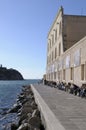 The walkway in front of Fort Saint-Jean, Marseille, Bouches-du-Rhone, Provence-Alpes-Cote d`Azur Royalty Free Stock Photo