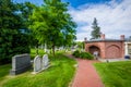 Walkway and graves at Laurel Hill Cemetery, in Philadelphia, Pennsylvania