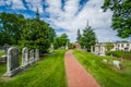 Walkway and graves at Laurel Hill Cemetery, in Philadelphia, Pennsylvania