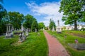 Walkway and graves at Laurel Hill Cemetery, in Philadelphia, Pennsylvania