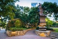 Walkway at The Green, in Uptown Charlotte, North Carolina. Royalty Free Stock Photo