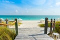 Walkway leading to Caribbean beach Royalty Free Stock Photo