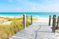 Walkway leading to Caribbean beach Royalty Free Stock Photo