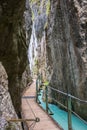 Walkway through the Leutasch Gorge Royalty Free Stock Photo