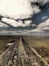 Walkway made of concrete and stone in a desert Royalty Free Stock Photo