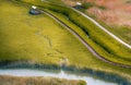 Walkway and meadow at Suncheon bay ecological park South Korea