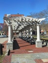 Walkway at memorial plaza in New Bedford, Massachusetts Royalty Free Stock Photo