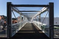 walkway with modern architecture and geometric designs Royalty Free Stock Photo