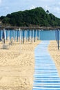 Walkway in Ondarreta beach, Donostia-San Sebastian, Spain