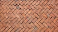 Walkway outside the building made of bricks.The exterior walkway pattern is decorated with red brick