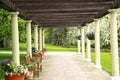 Walkway outside of estate home Royalty Free Stock Photo