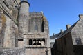 Walkway outside the monastery (abbey) of Mont Saint-Michel in France Royalty Free Stock Photo