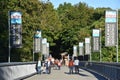 Walkway over the Hudson, also known as the Poughkeepsie Railroad Bridge, in Poughkeepsie, New York Royalty Free Stock Photo