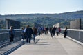 Walkway over the Hudson, also known as the Poughkeepsie Railroad Bridge, in Poughkeepsie, New York Royalty Free Stock Photo