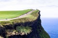 Walkway over majestic Cliffs of Moher in County Clare, Ireland. Royalty Free Stock Photo