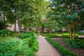Walkway in a park behind the Carlyle House, in the Old Town of A Royalty Free Stock Photo