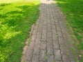 The walk way in the park under the shade of tree Royalty Free Stock Photo