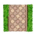 Walkway or Pavement of Flagstone as Outdoor Floor Covering and Landscape Design Vector Illustration