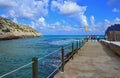 Walkway from Playa Cala Barques, Cala Sant Vicenc, Pollenca, Mallorca, Balearic Islands, Spain Royalty Free Stock Photo