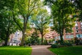 Walkway in the Public Garden, in Boston, Massachusetts. Royalty Free Stock Photo