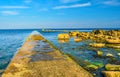 A narrow walkway into the sea,Swanage,Dorset