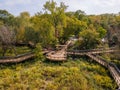 Walkway at Shaker Lakes Nature Center Royalty Free Stock Photo