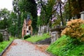 Walkway of the State History and Culture Museum-Preserve Lychakiv Cemetery in Lviv, Ukraine. Royalty Free Stock Photo