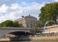 Walkway Stone wall along Siene River, Paris