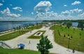 Walkway on Strelka in the city of Yaroslav