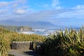 Walkway in summer of Punakaki Pancake Rocks. Royalty Free Stock Photo