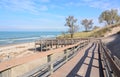 Walkway to beach at Dunes State Park, Indiana Royalty Free Stock Photo
