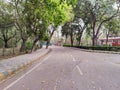 Walkway to Delhi Zoological park surrounded by trees