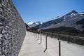 Walkway to the glass floored Columbia Icefield Skywalk in Jasper National Park, Alberta, Canada