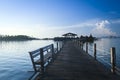 Walkway to resort hotel mabul island sabah