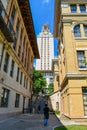 Walkway to UT Tower at University of Texas Royalty Free Stock Photo