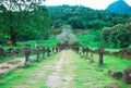 Walkway to Wat Phu Royalty Free Stock Photo