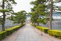 Walkway in toyama castle historic landmark in toyama japan. Royalty Free Stock Photo