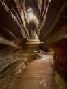 Walkway in an underground cave.