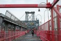 Walkway of Williamsburg Bridge in New York City Royalty Free Stock Photo