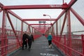 Walkway of Williamsburg Bridge in New York City Royalty Free Stock Photo