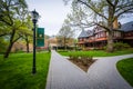 Walkways and buildings at Loyola University Maryland, in Baltimore, Maryland.