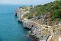 Walkways and concrete stairs on the island