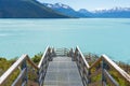 The walkways in Los Glaciares National Park to watch the Perito Moreno Glacier and Lago Argentino, Patagonia Argentina. Royalty Free Stock Photo