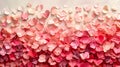 Various shades of pink petals adorn the wall, adding a touch of beauty Royalty Free Stock Photo