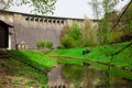 Wall of Agger dam in Gummersbach Royalty Free Stock Photo