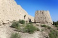 Wall of ancient fortress of Khorezm on the Kyzylkum Desert, Uzbekistan Royalty Free Stock Photo